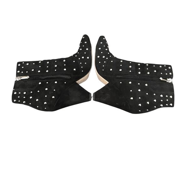 Sam Edelman Roya Studded Suede Booties Womens Size 5.5 M Cone Heel Biker Chic - Picture 6 of 14